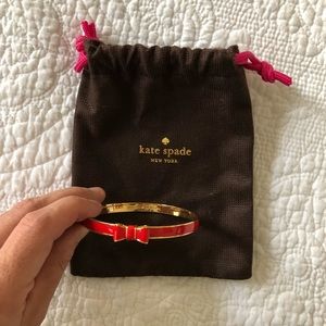 Kate Spade Red Enamel Bow Bracelet Bangle